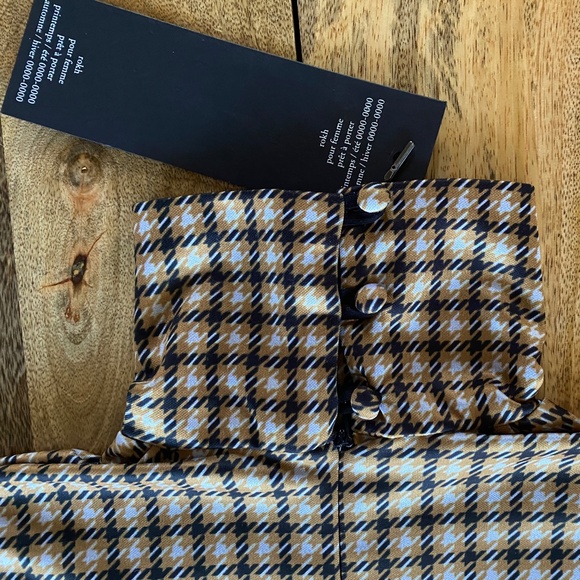 Rokh Mask Houndstooth Satin-Jersey Turtleneck Top XS New With Tags - Picture 6 of 9